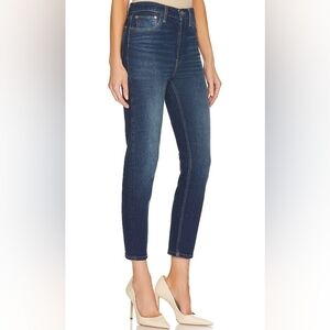 Re/Done Dark Wash High Rise Ankle Crop Jeans